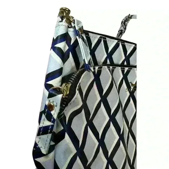 Scout Hepburn Diamond Crossbody Bag w/ Detachable Strap - Blue, Black + White - Picture 5 of 15